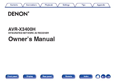 DENON AVR-X3400H RECEIVER USER MANUAL Service Manual download, schematics, eeprom, repair info ...