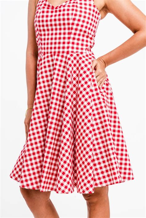 Red Gingham Dress Red Checkered Dress Summer Dress Vintage - Etsy