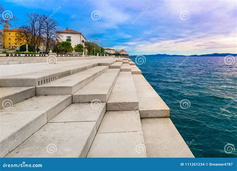 Sea Organ Landmark in Zadar City, Croatia. Stock Photo - Image of ...