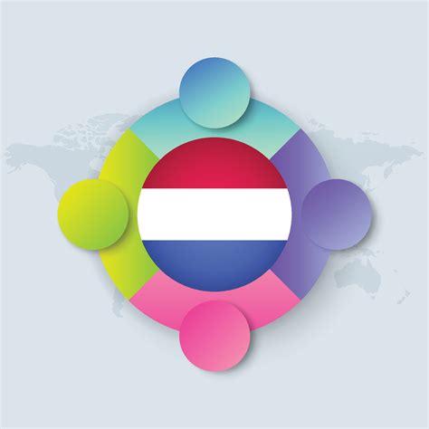 Netherlands Flag with Infographic Design isolated on World map 4673940 Vector Art at Vecteezy