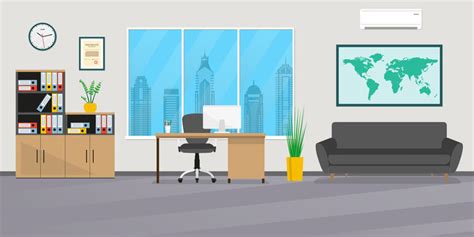 Cartoon Office Room Background