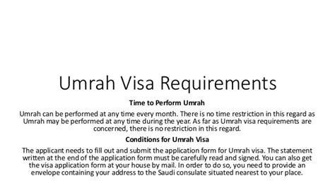 Umrah visa requirements