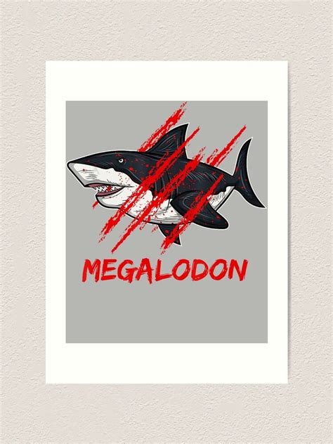 "For Men Women Megalodon Giant Shark Fossil Of The Ocean Dinosaurs" Art ...