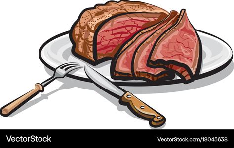 Roast beef meat Royalty Free Vector Image - VectorStock