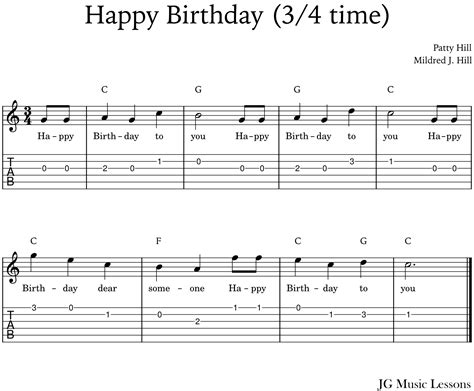 Happy Birthday Guitar Tabs For Beginners