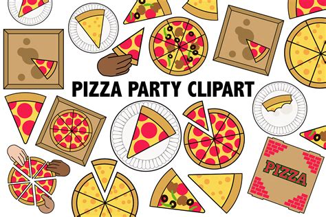 Pizza Party Clipart Graphic by Mine Eyes Design · Creative Fabrica