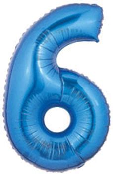 Number 6 Balloon, Blue Number Six Decoration