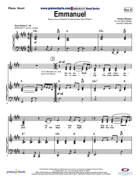 Emmanuel Sheet Music PDF (Hillsong Worship) - PraiseCharts