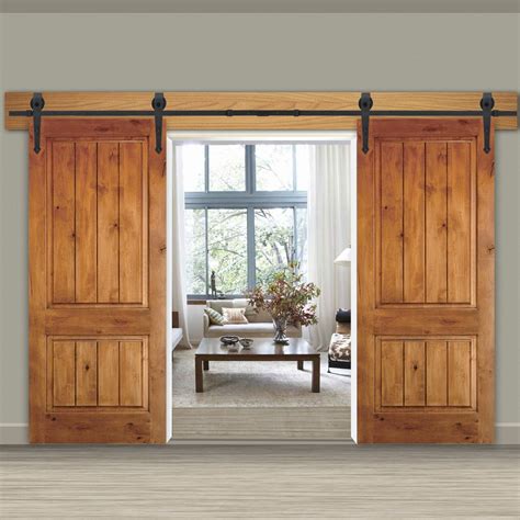 Zeny 12Ft Double Door Sliding Barn Door Hardware Kit - Smoothly and ...