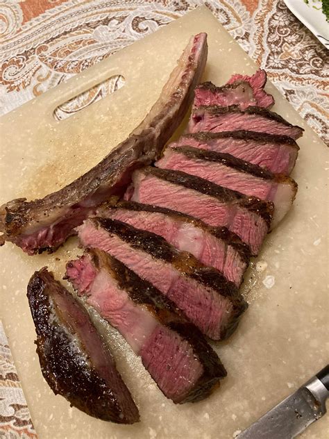 Tomahawk sous vide @ 140F for 4 hrs. Cast iron sear. - Dining and Cooking