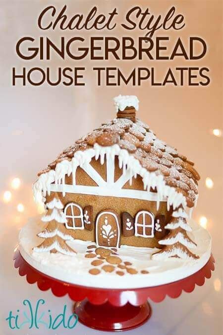 Free Printable Chalet Gingerbread House Template | Tikkido.com