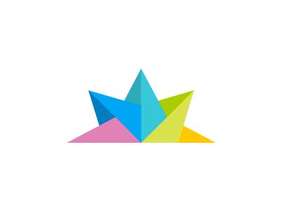 Colorful folded paper: crown, boat, star, logo symbol [GIF] by Alex Tass, logo designer on Dribbble