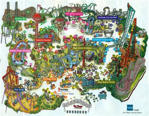 2001 Six Flags Magic Mountain Map & Guide – The Coaster Guy - Six Flags Map California 2018 ...