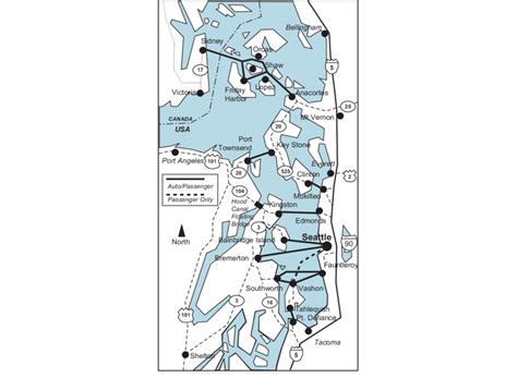 Washington State Ferry System Map - Tourist Map Of English