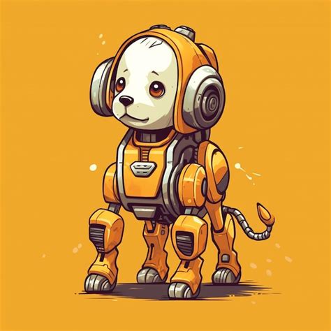 Premium AI Image | Cute robot dog illustration