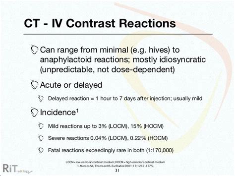 What are some common reactions to contrast dye injections ...