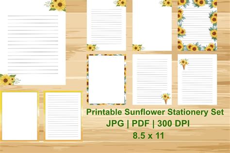 Printable Sunflower Stationery Set Graphic by Bold Expressions · Creative Fabrica