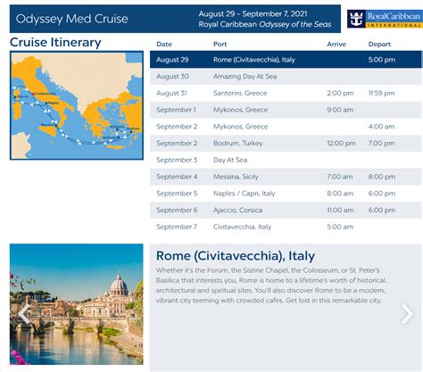 Odyssey Med Cruise – Royal Caribbean Odyssey of the Seas – ITINERARY ...