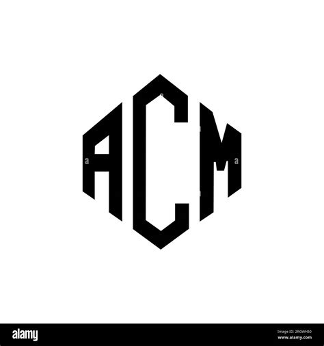 ACM letter logo design with polygon shape. ACM polygon and cube shape ...