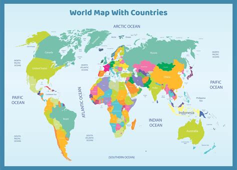 Large World Map - 10 Free PDF Printables | Printablee | World map with ...