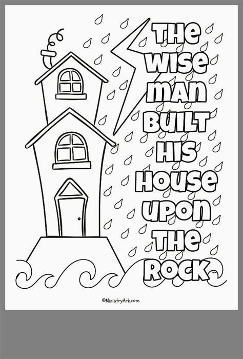 Wise Man Built His House Upon The Rock Coloring Page - Richard McNary's Coloring Pages