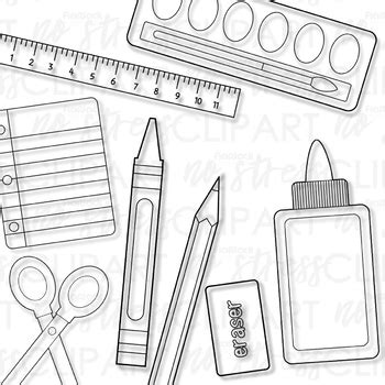 School Supplies Clip Art (Digital Use Ok!) by FlapJack Educational Resources