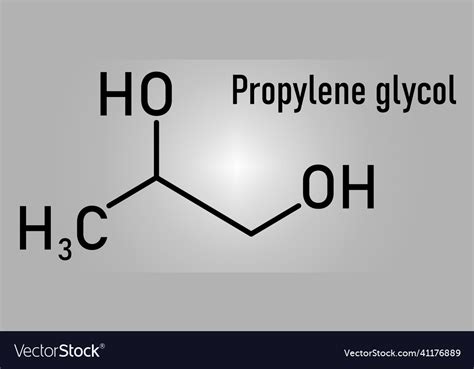 Propylene glycol molecule skeletal formula Vector Image