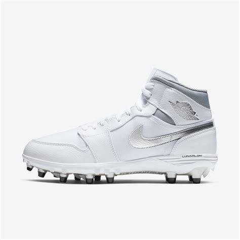 Jordan 1 Td Mid Men's Football Cleat In White/metallic Silver/metallic ...