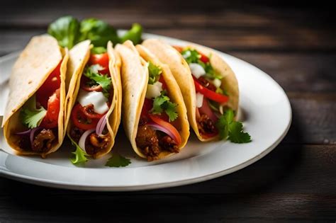 Premium AI Image | tacos on a plate with a plate of food