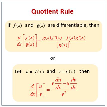 Calculus - Quotient Rule (examples, solutions, videos)