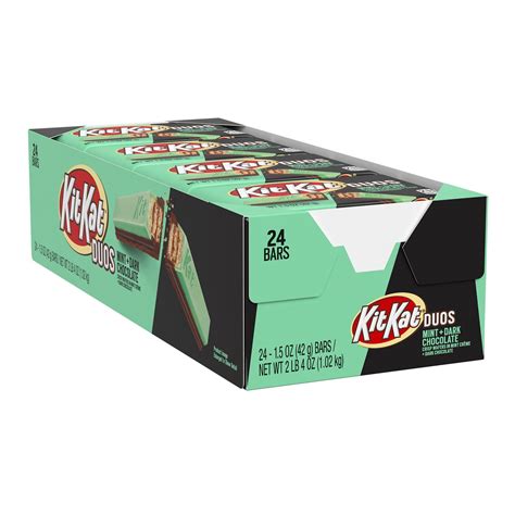 Kit Kat Duos, Mint and Dark Chocolate Standard Candy Bar Box, 1.5 Oz ...