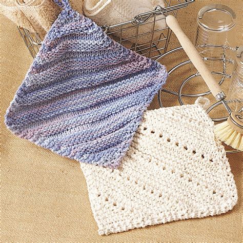 Free Easy Bernat Eyelet & Ridge Dishcloth Knit Pattern | Yarnspirations | Knit dishcloth ...