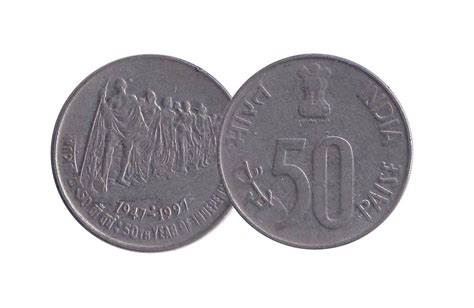 Republic India 50 Years of Independence 50 Paise Coin