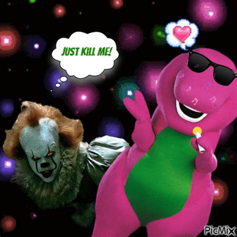 Pennywise vs. Barney who will win? - GIF animé gratuit - PicMix