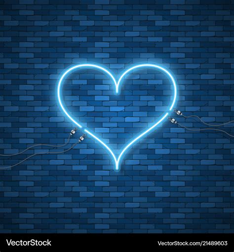 Bright heart retro blue neon heart sign Royalty Free Vector