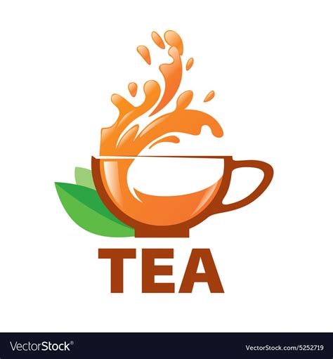 Logo splashes in a cup of tea Royalty Free Vector Image