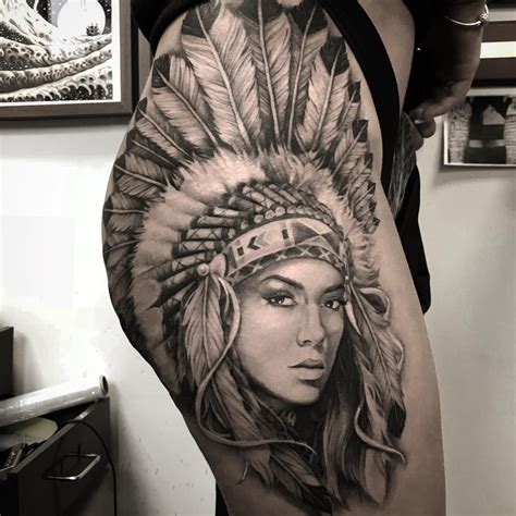 #blanco | Indian girl tattoos, Headdress tattoo, Native tattoos