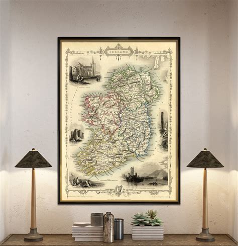 Ireland Map Old Map of Ireland Old City Map Print Fine Print Map ...