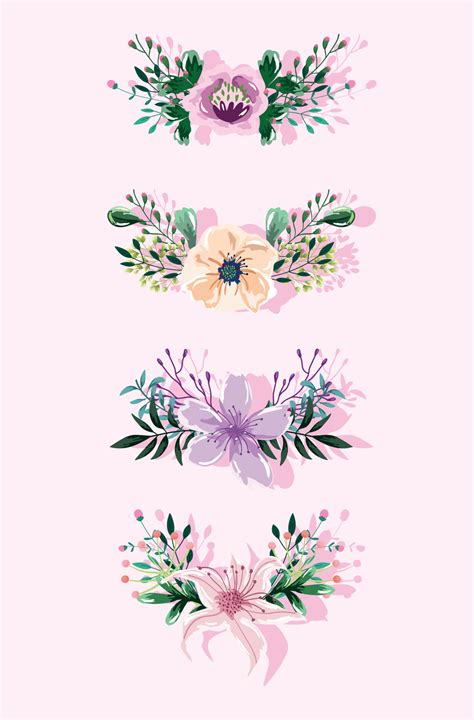 delicate flowers decoration ornament nature floral watercolor design 13628221 Vector Art at Vecteezy