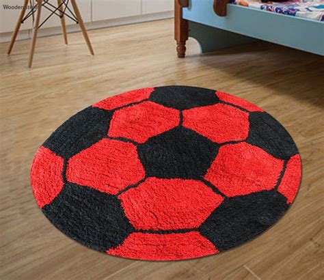 Buy Red and Black Cotton Football Design Anti Slip Door Mat Online in ...