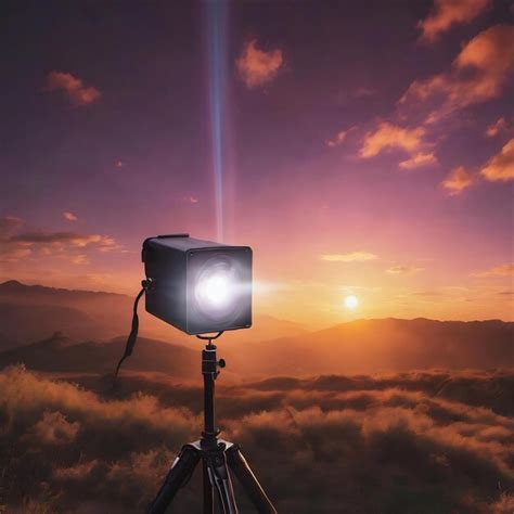 Premium Photo | Aesthetic background with light sunset projector lamp