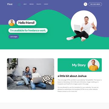 Html css template portfolio free