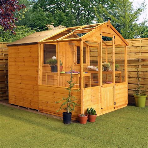 The 8 x 6 Mercia Greenhouse and Shed Combi is a perfect solution for those who want the functio ...