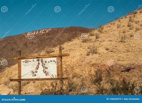 Calico Ghost Town Map and Mountain Sign Editorial Stock Image - Image ...