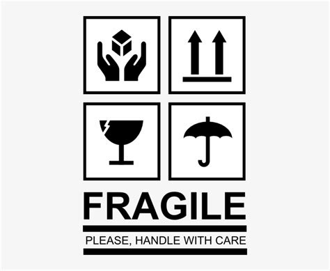 √完了しました！ fragile handle with care stickers black and white 105042-Fragile handle with care ...