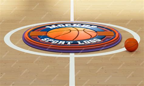 Premium PSD | Basketball court logo mock-up design