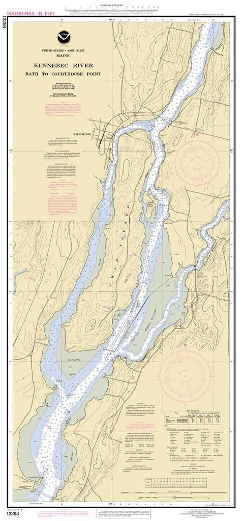 KENNEBEC RIVER-BATH TO COURTHOUSE POINT ME nautical chart - ΝΟΑΑ Charts ...