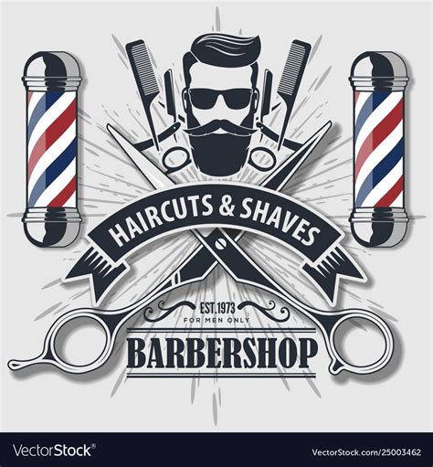 Barber shop vintage label, badge, or emblem. Vector illustration. Download a Free Preview or ...