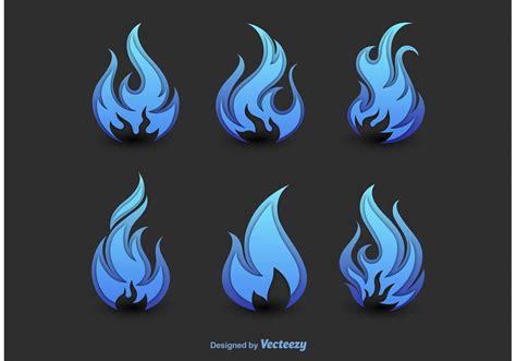 Abstract Blue Fire Silhouettes 92592 Vector Art at Vecteezy