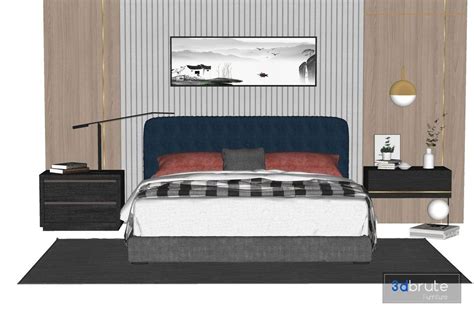 Bed Sketchup 3d model Sketchup Download Free 3dbrute | Bed, Interior ...